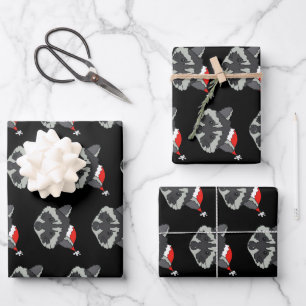 Feuille De Papier Cadeau Raccoon de Noël