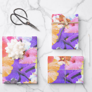 Feuille De Papier Cadeau "Radiance en fleur : Hibiscus en verre tendu