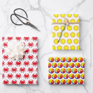 Feuille De Papier Cadeau Rainbow Beach Crab Sun Beach Seashore Holiday