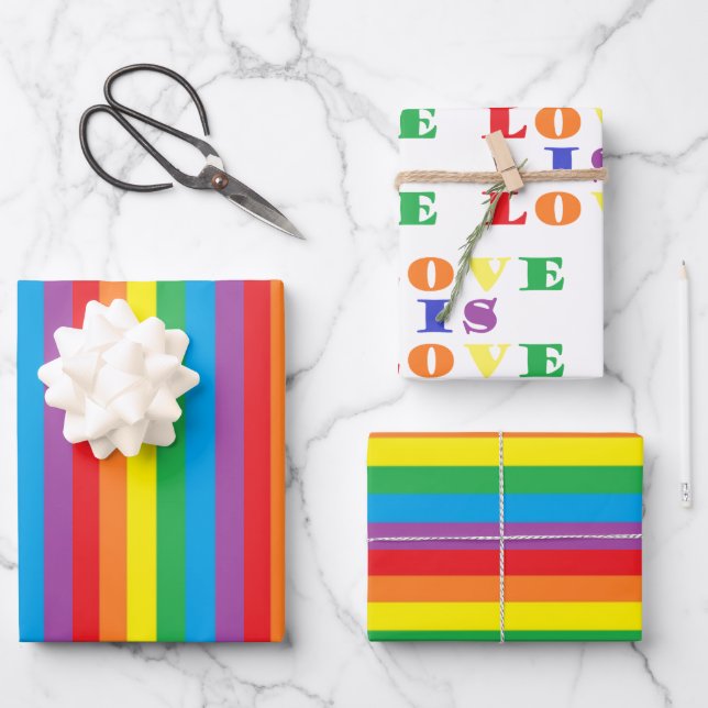 Feuille De Papier Cadeau "Rainbow Pride"  (Recto)