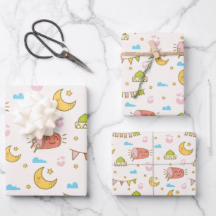 Feuille De Papier Cadeau Ramadan coloré moderne Aïd Moubarak Joyeux Aïd