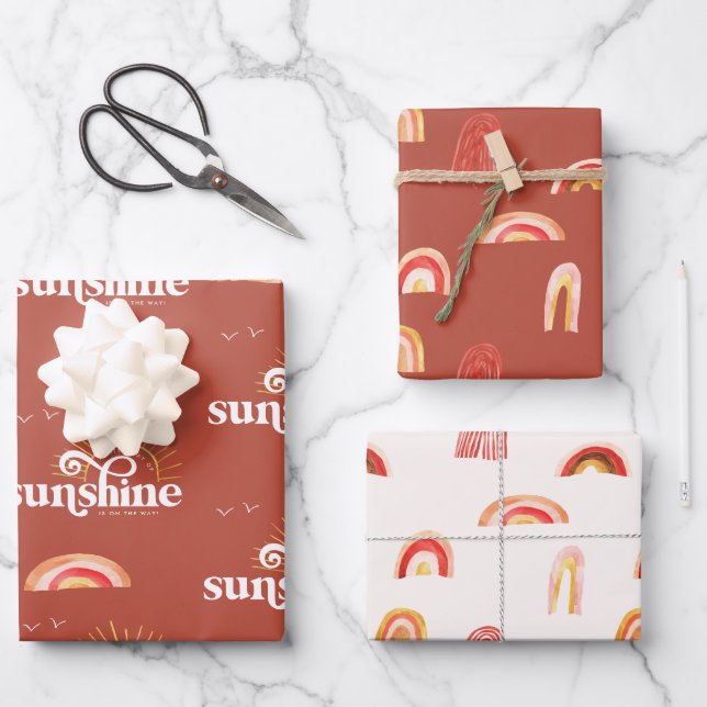 Feuille De Papier Cadeau Ray of Sunshine | Baby shower Boho (Recto)