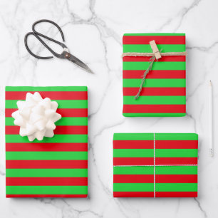 Feuille De Papier Cadeau Rayures de Noël