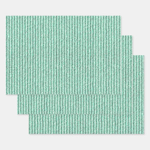 Feuille De Papier Cadeau Rayures grossières en velours côtelé dans un vert 