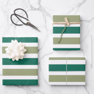 Feuille De Papier Cadeau Rayures Vert Gris