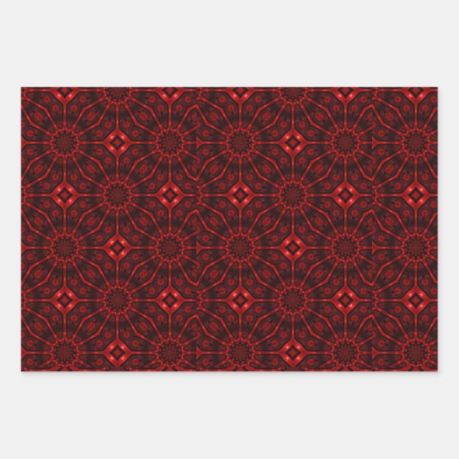 Feuille De Papier Cadeau Red Abstract  (Devant)