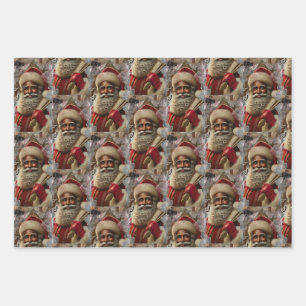 Feuille De Papier Cadeau Regal Père Noël avec rennes