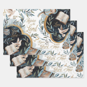 Feuille De Papier Cadeau Réjouissez-vous et faites confiance à la colombe e