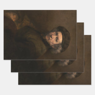 Feuille De Papier Cadeau Rembrandt Self Portrait : Peintre Néerlandais de l