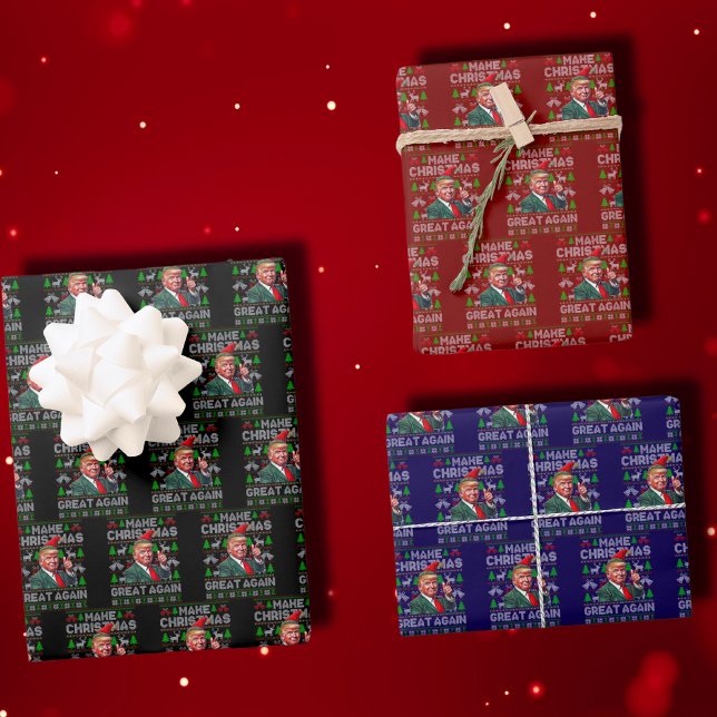 Feuille De Papier Cadeau Rendre Noël grand Père Noël Trump Xmas moche (Créateur téléchargé)