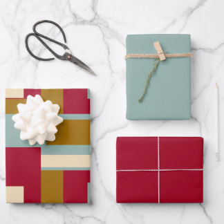 Feuille De Papier Cadeau Retro Block Design 3