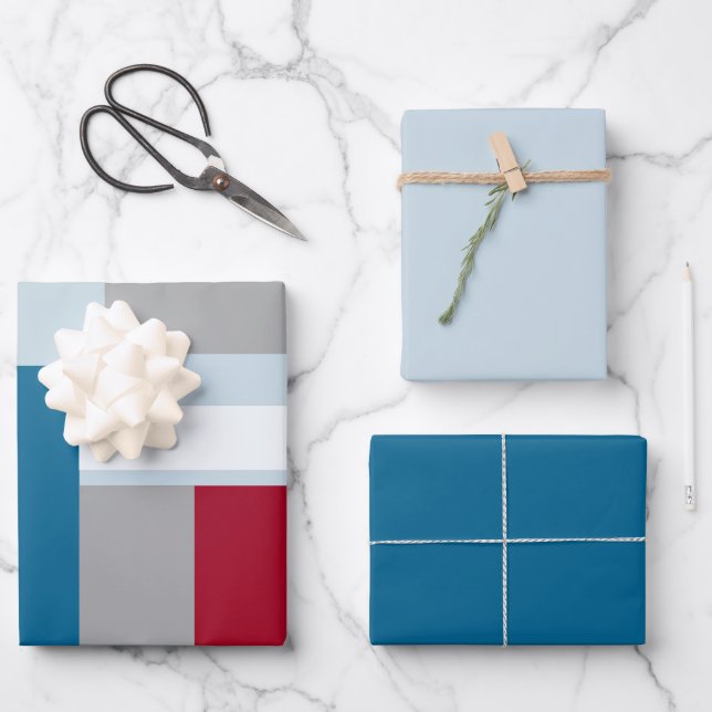 Feuille De Papier Cadeau Retro Block Design 4 (Recto)