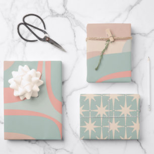 Feuille De Papier Cadeau Retro Groove Pastel Vibes Motifs