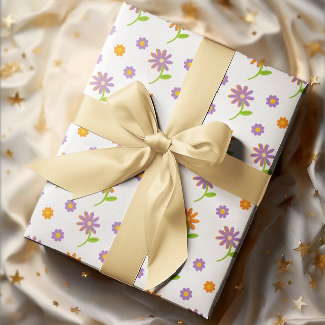 Feuille De Papier Cadeau Retro Indulgence florale (Créateur téléchargé)