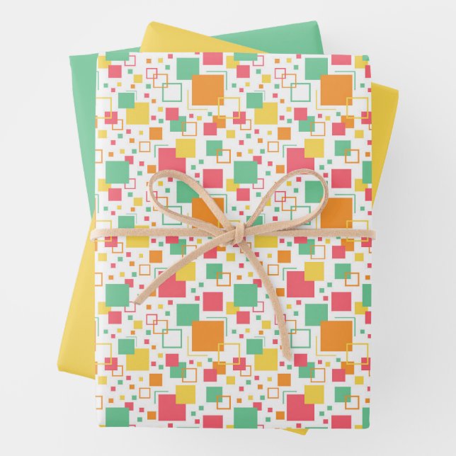 Feuille De Papier Cadeau Retro Mod Citrus (En situation)