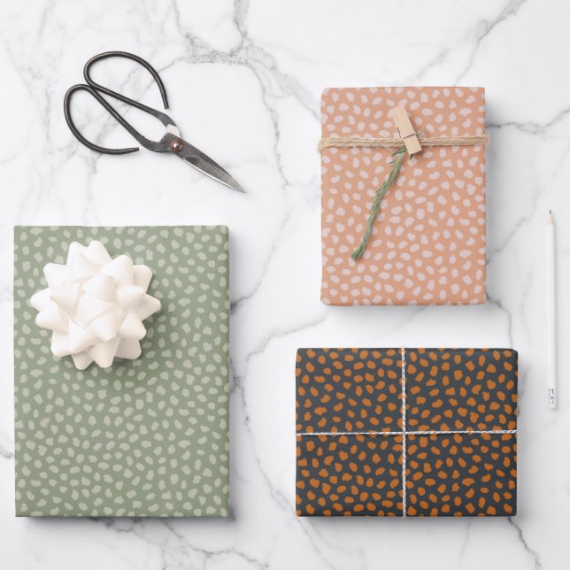 Feuille De Papier Cadeau Retro pastel boho wrapping paper for Christmas (Recto)