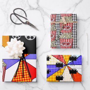 Feuille De Papier Cadeau Retro Pop Art Movie Soirée à thème Anniversaire