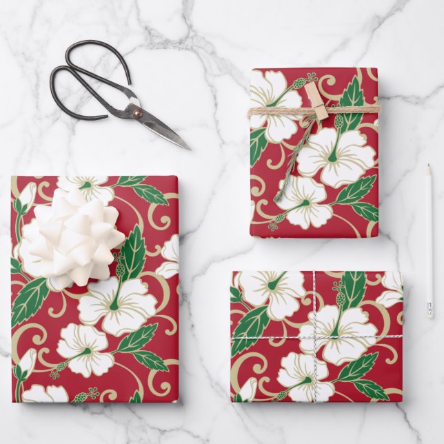 FEUILLE DE PAPIER CADEAU RÊVE POLYNÉSIEN (NOËL) (Recto)