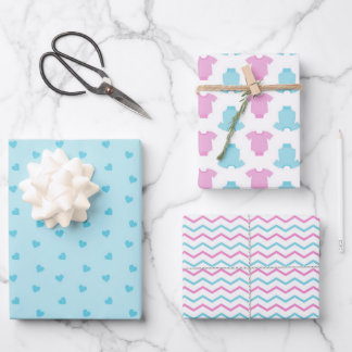 Feuille De Papier Cadeau Révélation Baby shower/genre mignon