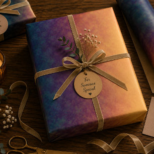 Feuille De Papier Cadeau Rêverie du Crépuscule Doré