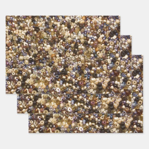 Feuille De Papier Cadeau Richesse Des Perles De Semence