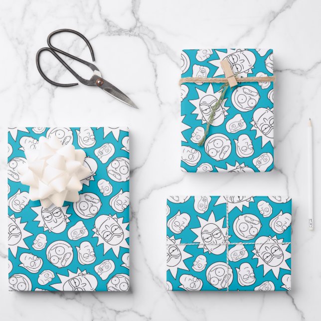 Feuille De Papier Cadeau RICK ET MORTY™ | Smith Family Head (Recto)