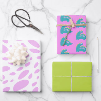 Feuille De Papier Cadeau Roarsome 2e Filles fête d'anniversaire
