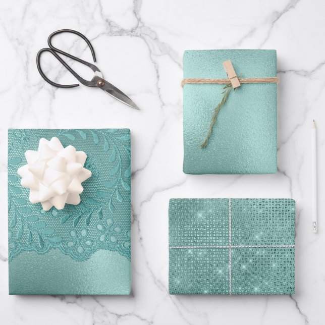 Feuille De Papier Cadeau Robin Oeuf Green (Recto)