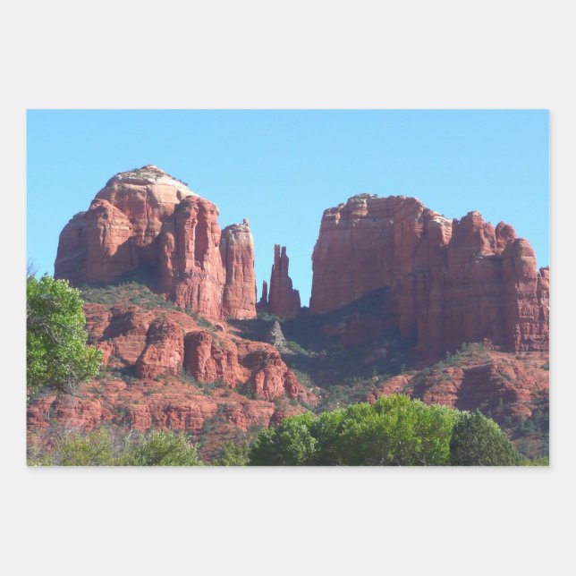 Feuille De Papier Cadeau Rocher de la Cathédrale à Sedona Arizona Monument (Devant)