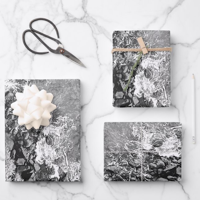 Feuille De Papier Cadeau Rochers dans la mer, vue au-dessus 2 (Recto)