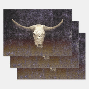 Feuille De Papier Cadeau Rodéo Purple Art Brown Texture Rustique Taureau