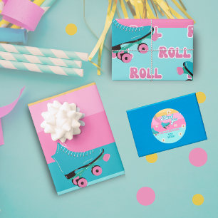 Feuille De Papier Cadeau Roller skate Retro Rainbow fête d'anniversaire