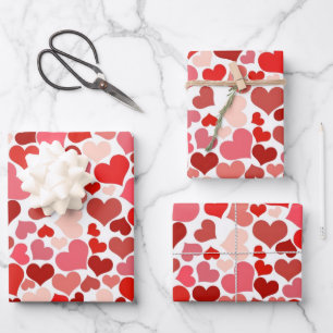 Feuille De Papier Cadeau Romantique Valentine's Day Heart Motif