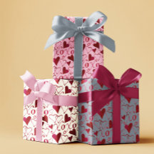 Romantique XXOO Calligraphie Coeurs Saint-Valentin