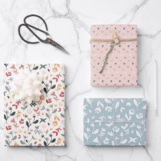 Feuille De Papier Cadeau Rose et bleu