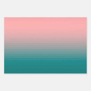 Feuille De Papier Cadeau Rose et Turquoise