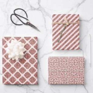 Feuille De Papier Cadeau Rose Gold Pailleté