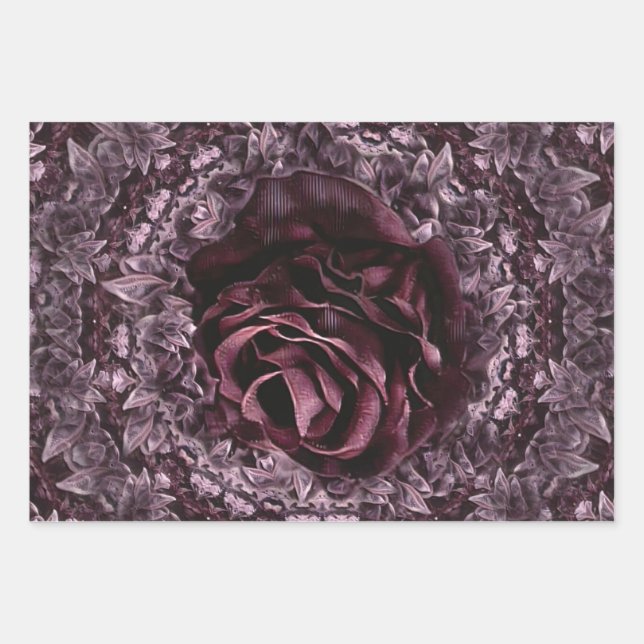 Feuille De Papier Cadeau Rose Mandala (Devant)