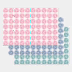 Feuille De Papier Cadeau Rose pastel bleu sarcelle vert tourbillon