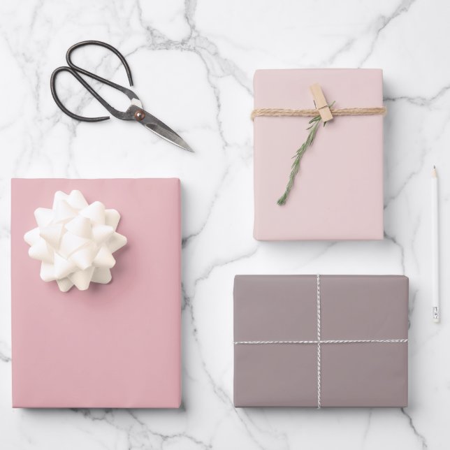 Feuille De Papier Cadeau Rose romantique (Recto)