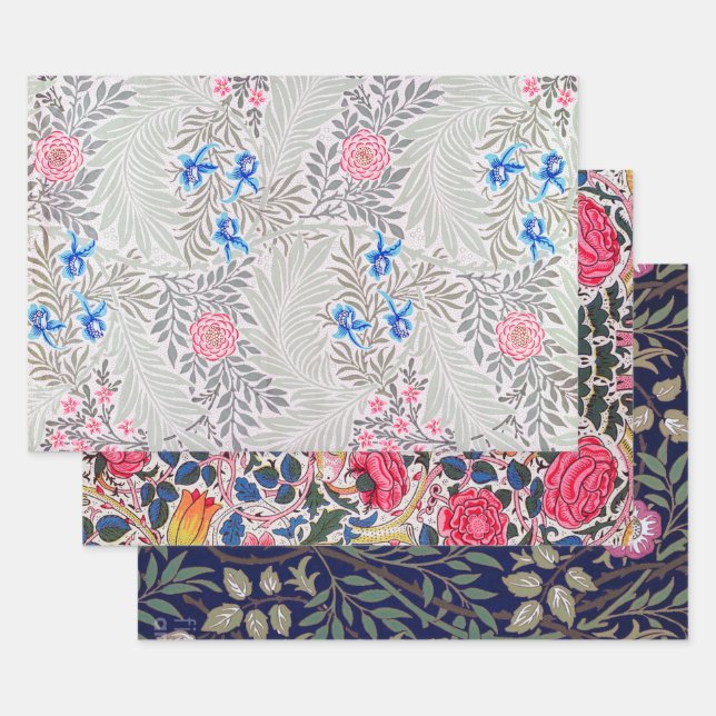 Feuille De Papier Cadeau Rose, William Morris (Lot)