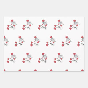 Feuille De Papier Cadeau Roses et cigarettes