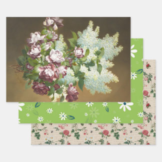 Feuille De Papier Cadeau Roses et Lilacs, Cadeau
