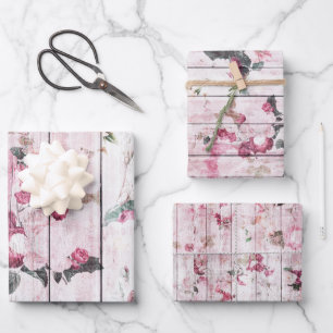 Feuille De Papier Cadeau Roses roses shabby chic