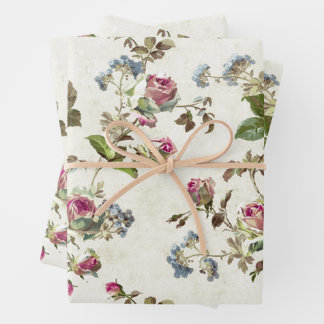 Feuille De Papier Cadeau Roses Vintage Roses