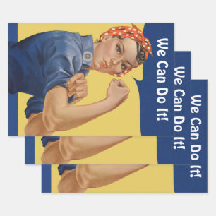 Feuille De Papier Cadeau Rosie la riveteuse patriotique vintage, nous pouvo