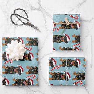 Feuille De Papier Cadeau Rottweiler de Noël