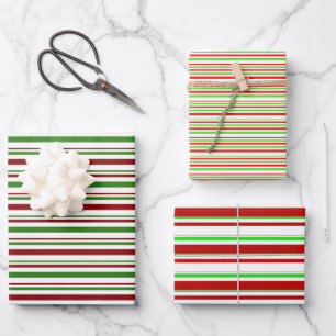 Feuille De Papier Cadeau Rouge, blanc, vert style de Noël Motif