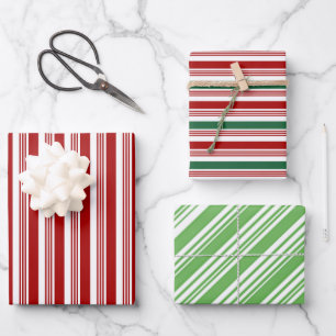 Feuille De Papier Cadeau Rouge Vert blanc Peppermenthe raypes