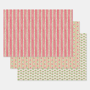 Feuille De Papier Cadeau Rouges Vintage Sucrés